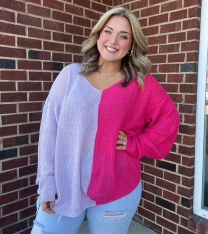 Pink & Lavender Colorblock Sweater