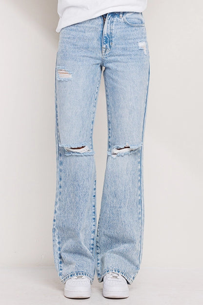 High Rise Acid Wash Straight Jelly Jean