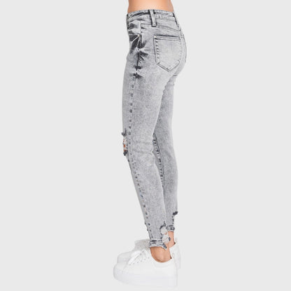 Skinny HR Distressed Hem Jeans