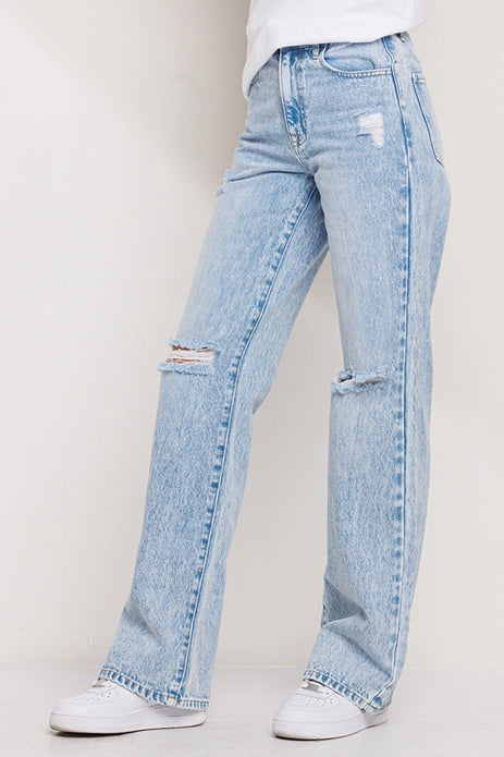 High Rise Acid Wash Straight Jelly Jean