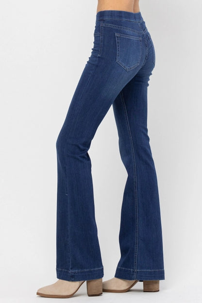 Plus Size Pull On Jelly Denim Flares