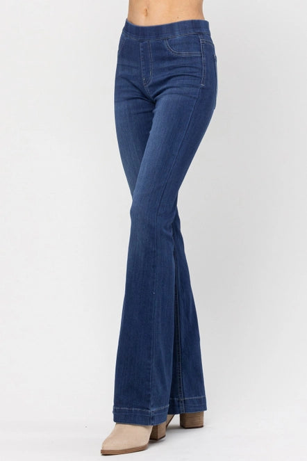 Plus Size Pull On Jelly Denim Flares